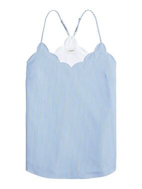 J.Crew Factory Striped Scalloped Cami Top • Size 4 • NWT